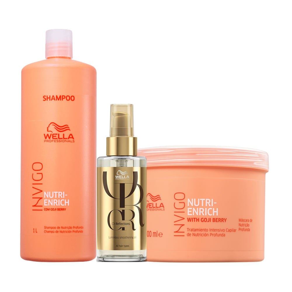 Kit Wella Professionals Invigo Nutri Enrich - Shampoo 1000 ml + Máscara 500 ml + Óleo 100 ml — imagem 3 | Farmácia Resyla