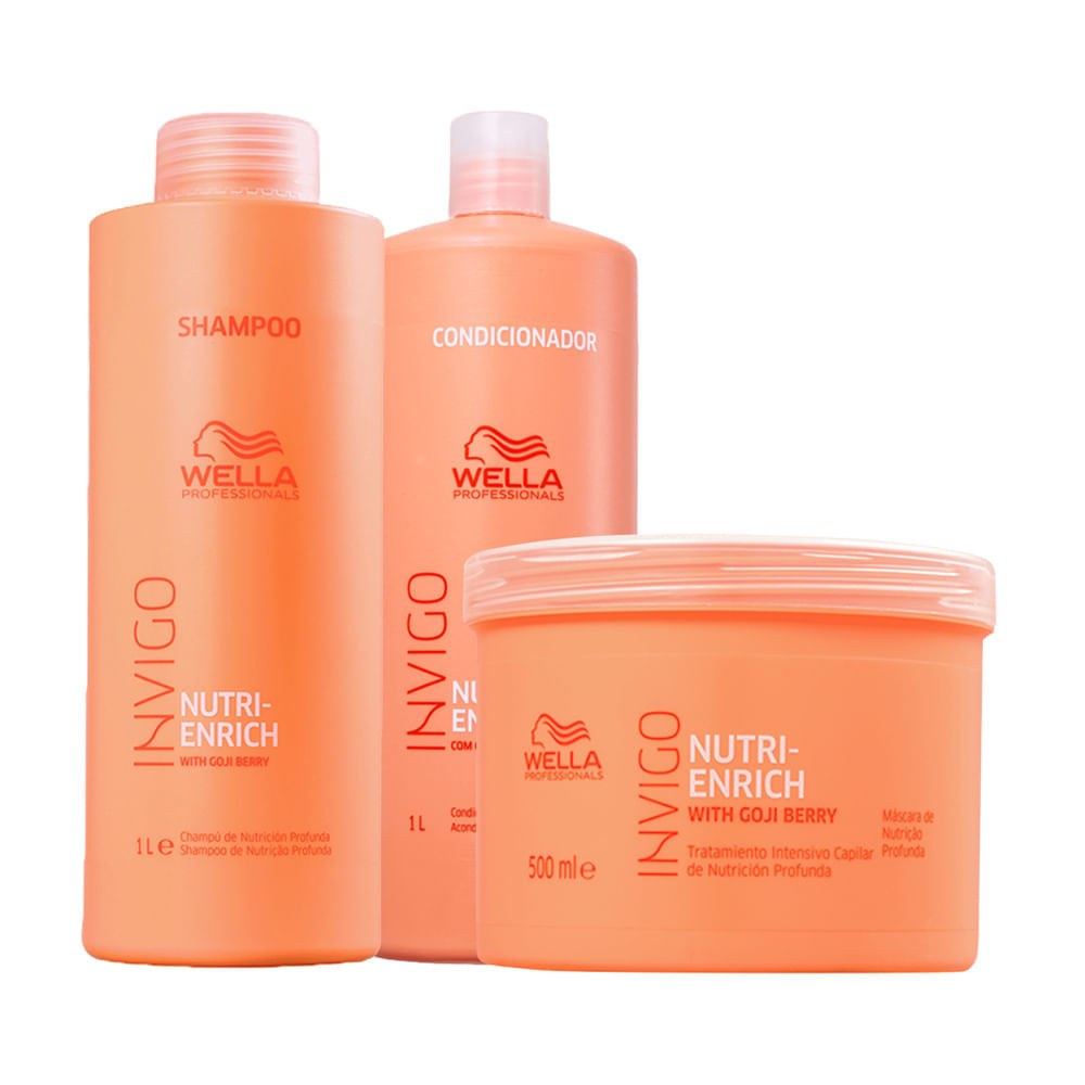 Kit Wella Professionals Invigo Nutri Enrich - Shampoo 1000 ml + Condicionador 1000 ml + Máscara 500 ml — imagem 3 | Farmácia Resyla