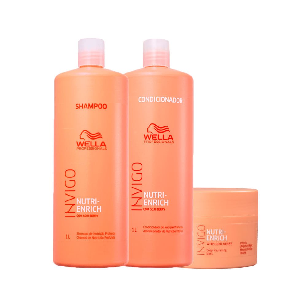 Kit Wella Professionals Invigo Nutri Enrich - Shampoo 1000 ml + Condicionador 1000 ml + Máscara 150 ml — imagem 3 | Farmácia Resyla