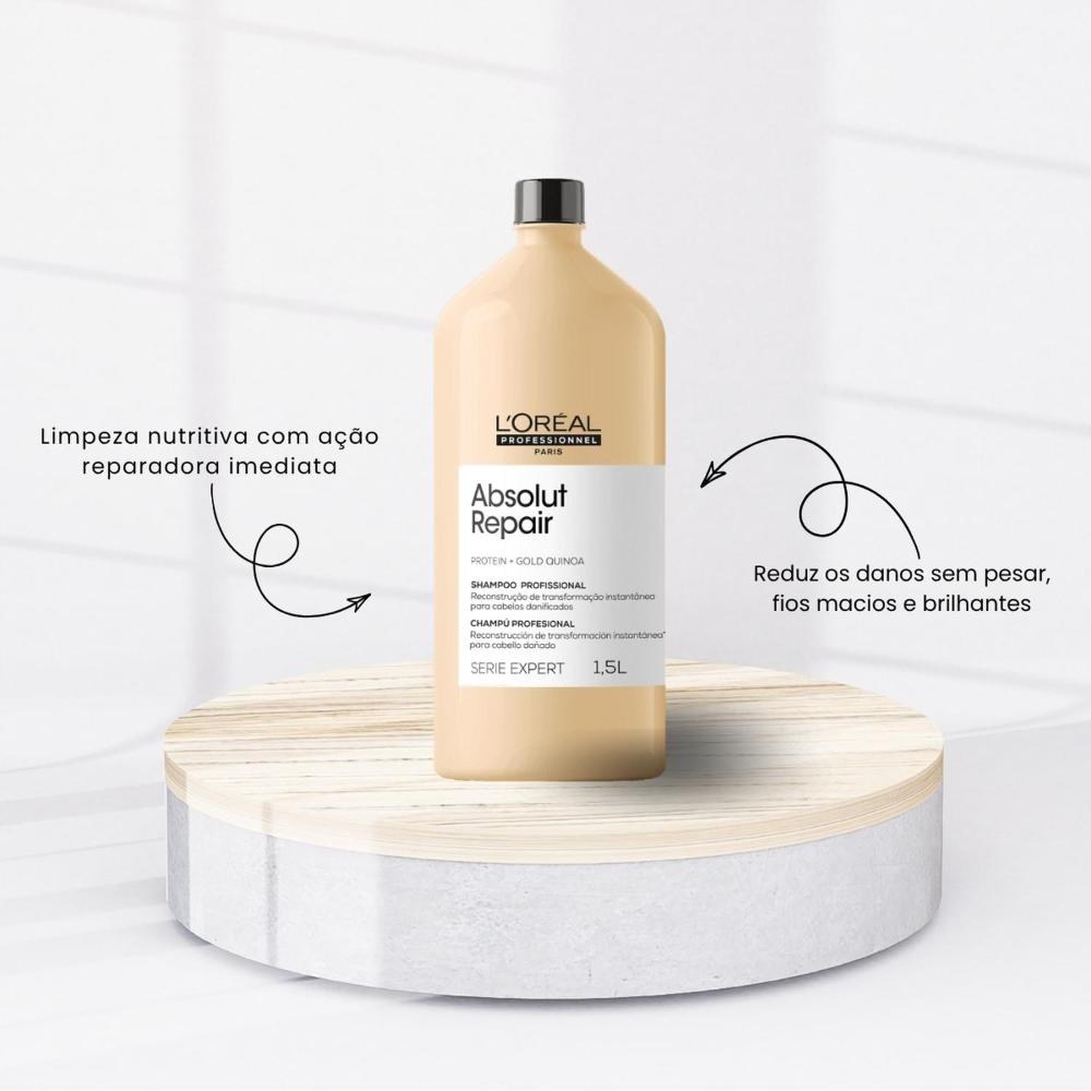 L'Oréal - Absolut Repair Gold Kit Shampoo e Máscara - 1,5L/500g — imagem 4 | Farmácia Resyla
