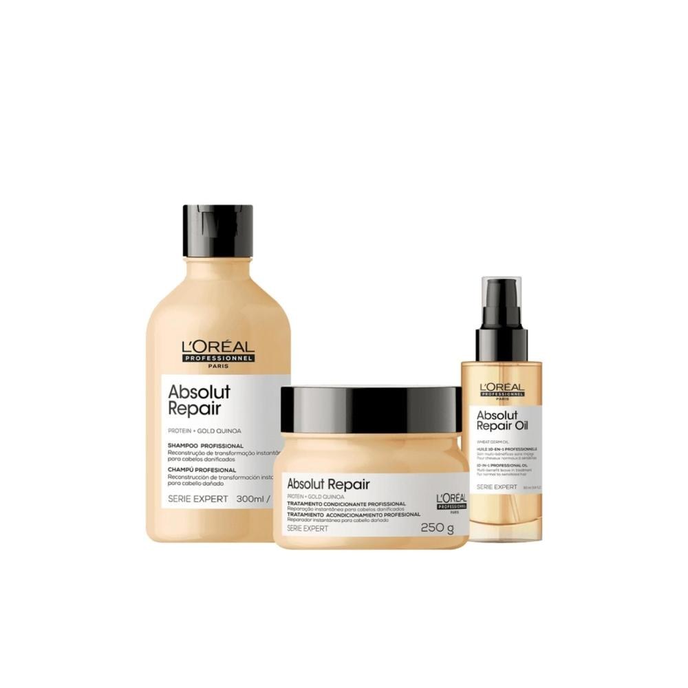 L'Oréal - Absolut Repair Gold Kit Shampoo, Máscara e Óleo — L'Oréal | Farmácia Resyla