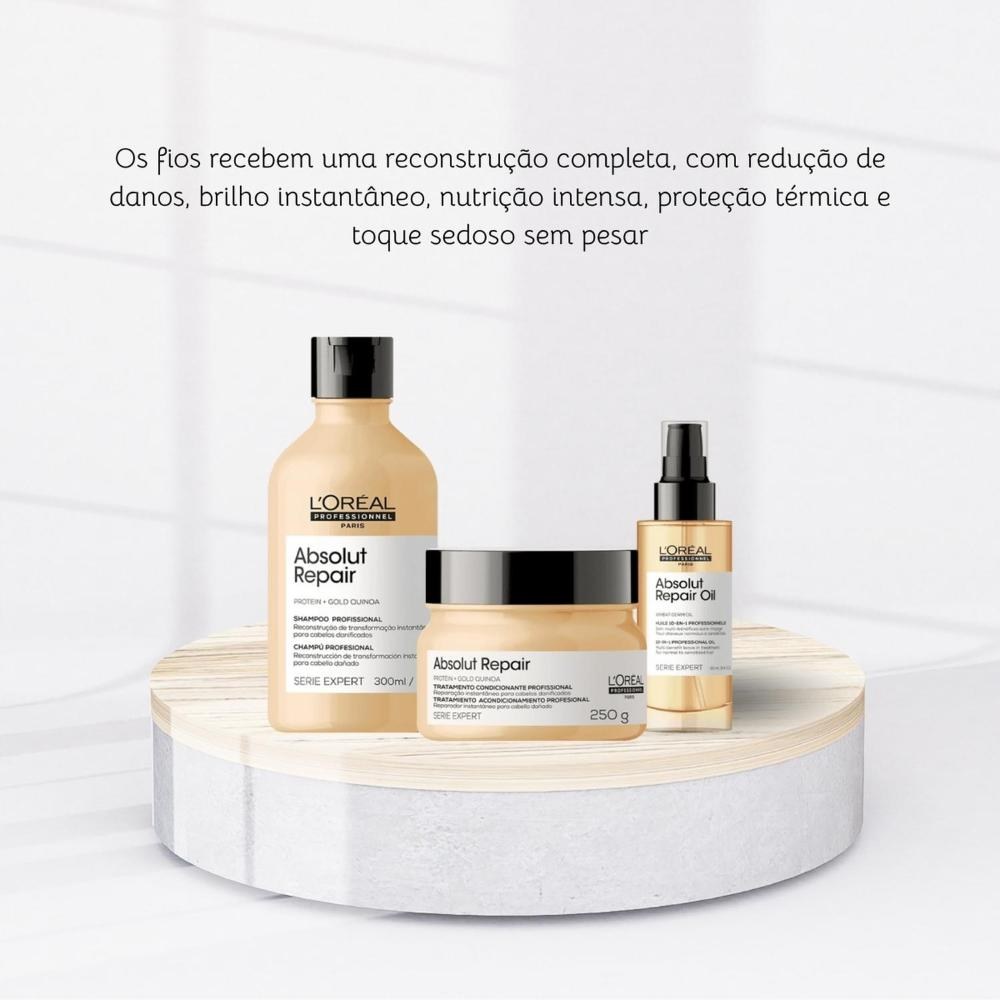 L'Oréal - Absolut Repair Gold Kit Shampoo, Máscara e Óleo — imagem 3 | Farmácia Resyla