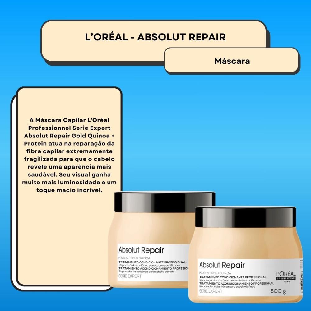 L'Oréal Absolut Repair Gold Quinoa - Kit 2 Máscaras Capilares - 500g cada — imagem 3 | Farmácia Resyla