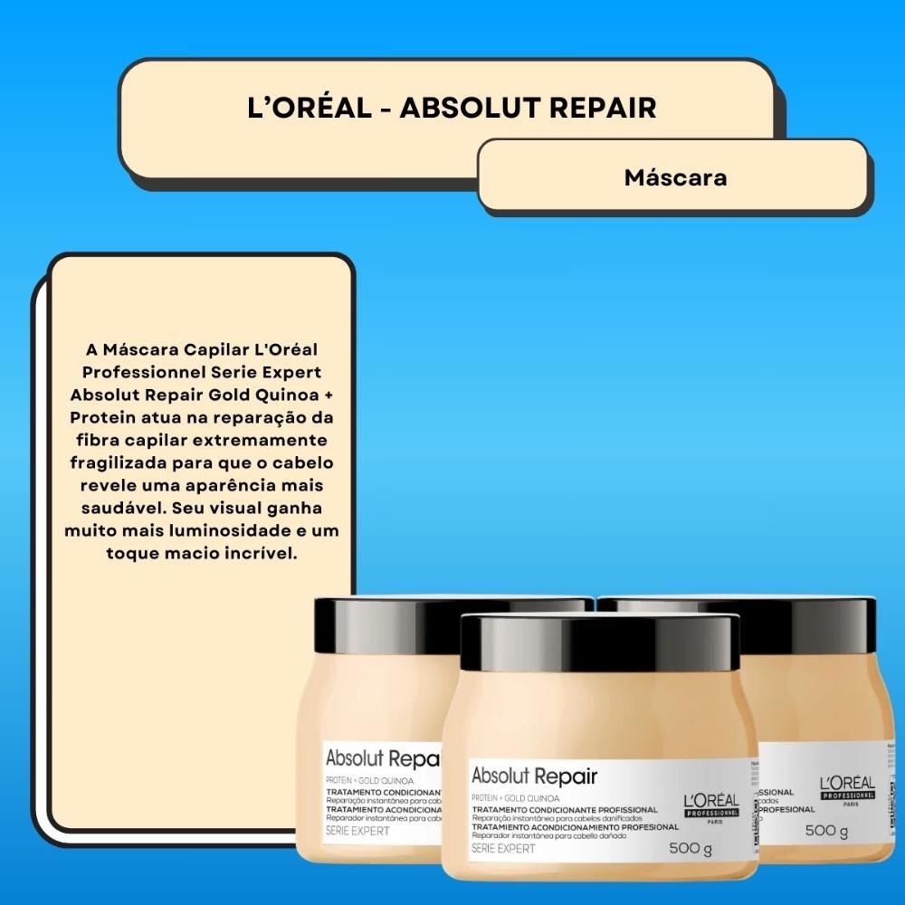 L'Oréal Absolut Repair Gold Quinoa - Kit 3 Máscaras Capilares - 500g cada — imagem 3 | Farmácia Resyla