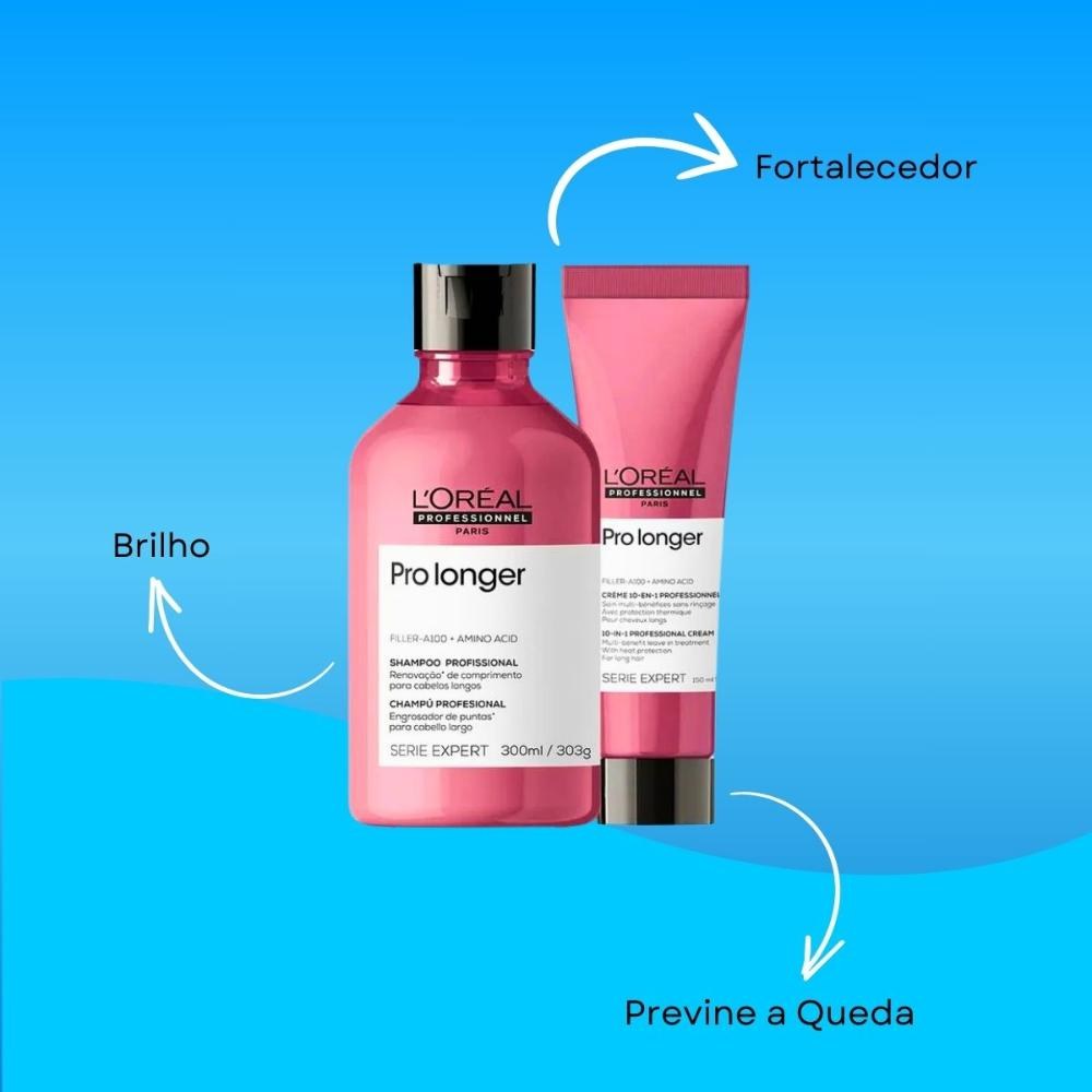 L'Oréal Pro Longer - Shampoo 300ml + Leave-in 150ml — imagem 4 | Farmácia Resyla