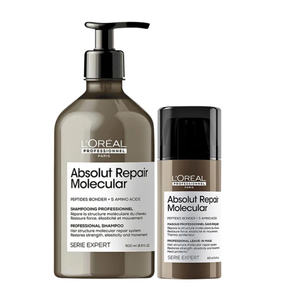 L'Oréal Professionnel Absolut Repair Molecular - Shampoo 500ml e Máscara Leave-in 100ml — L'Oréal | Farmácia Resyla