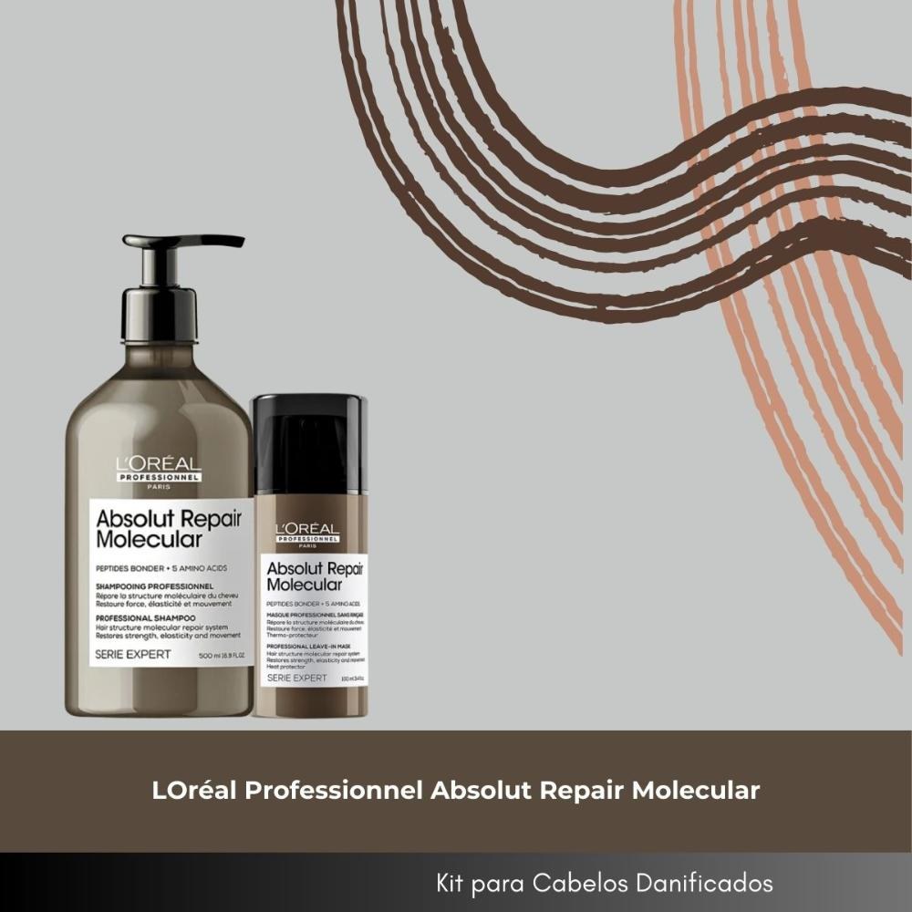 L'Oréal Professionnel Absolut Repair Molecular - Shampoo 500ml e Máscara Leave-in 100ml — imagem 2 | Farmácia Resyla