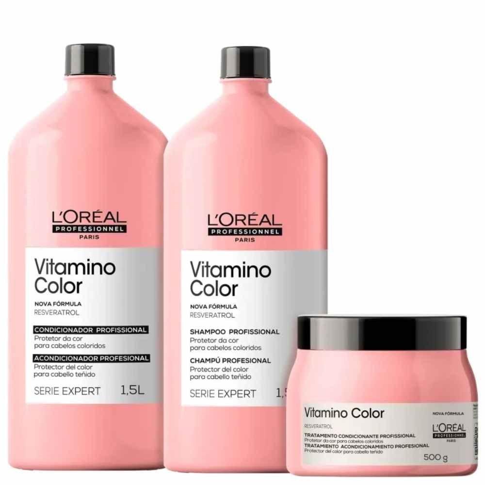 L'Oréal Professionnel Vitamino Color Shampoo + Condicionador 1,5L + Máscara 500g — L'Oréal | Farmácia Resyla