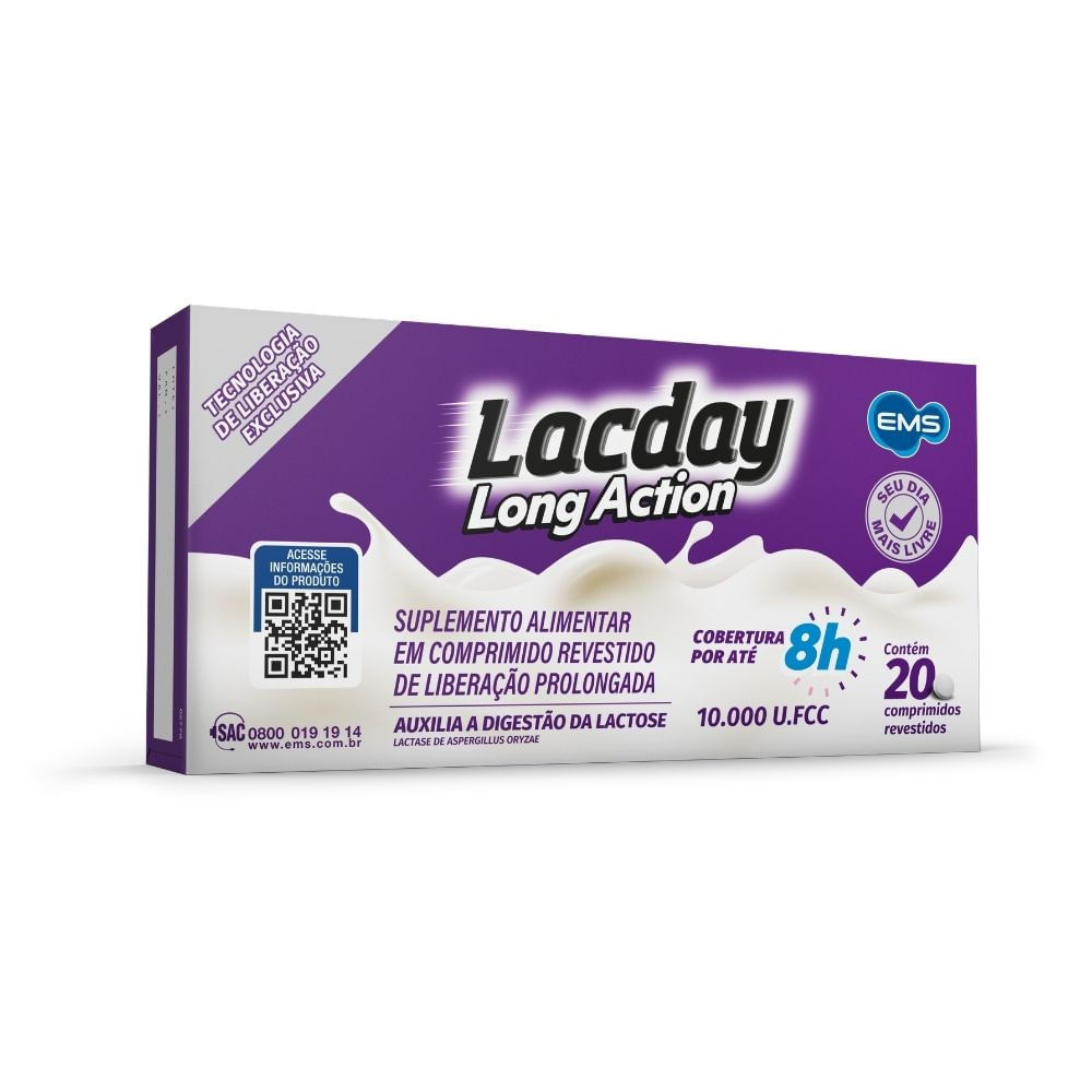 Lacday Long Action 10.000 U.Fcc 20 Comprimidos Revestidos — imagem 3 | Farmácia Resyla