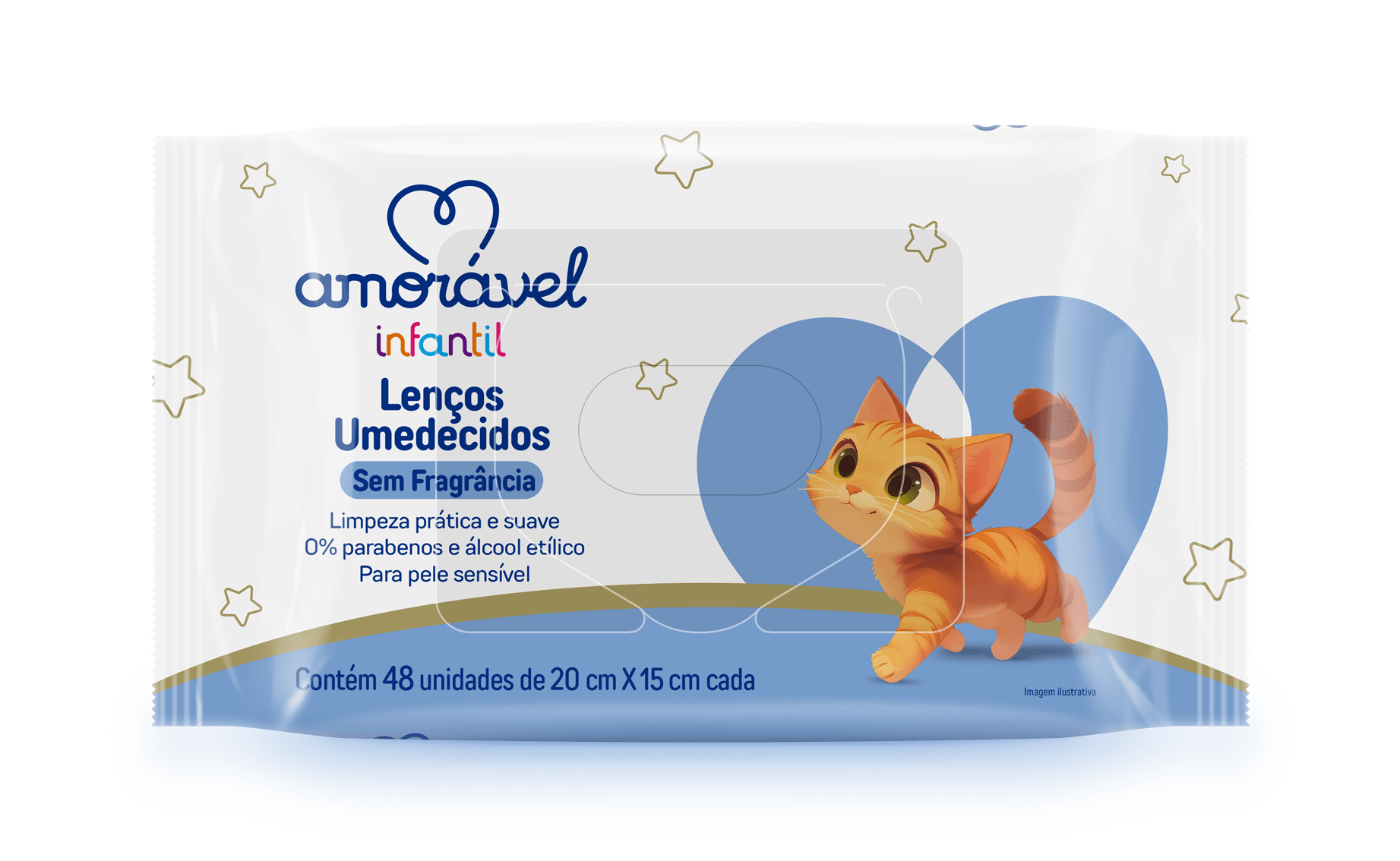 Lenço Umedecido Amorável Baby Sem Fragrância 48 Unidades — Amoravel | Farmácia Resyla