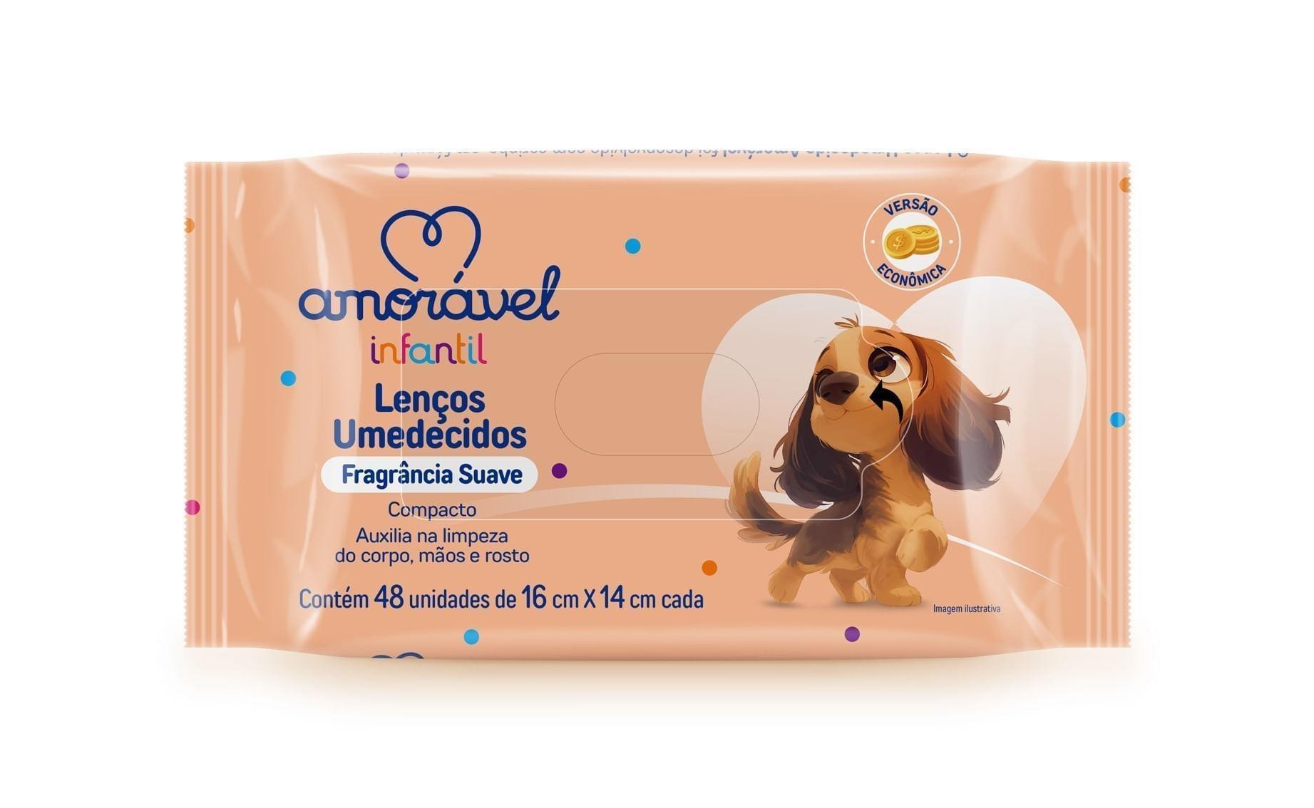 Lenço Umedecido Amorável Suave 48 Unidades — Amoravel | Farmácia Resyla