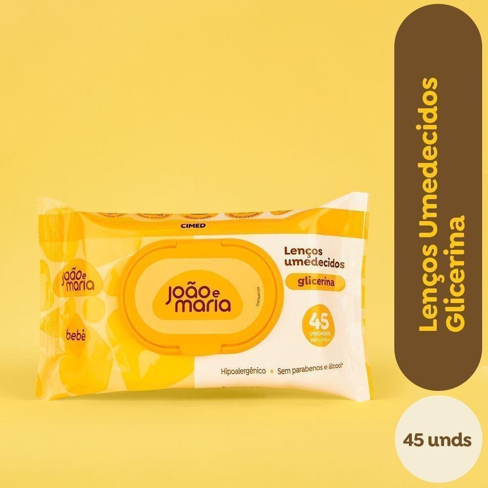 Lenços Umedecidos João e Maria Bebê Glicerina Hipoalergênico Sem Fragrância 45 Unidades — imagem 2 | Farmácia Resyla