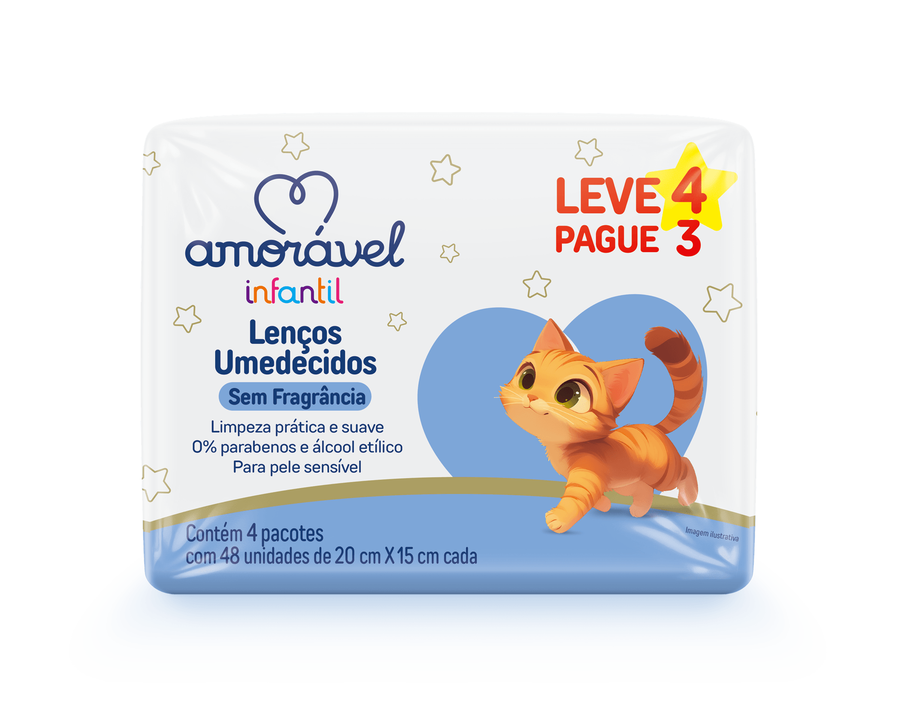 Lenços Umedecidos Amorável Sem Fragrancia 192 Unidades — Amoravel | Farmácia Resyla