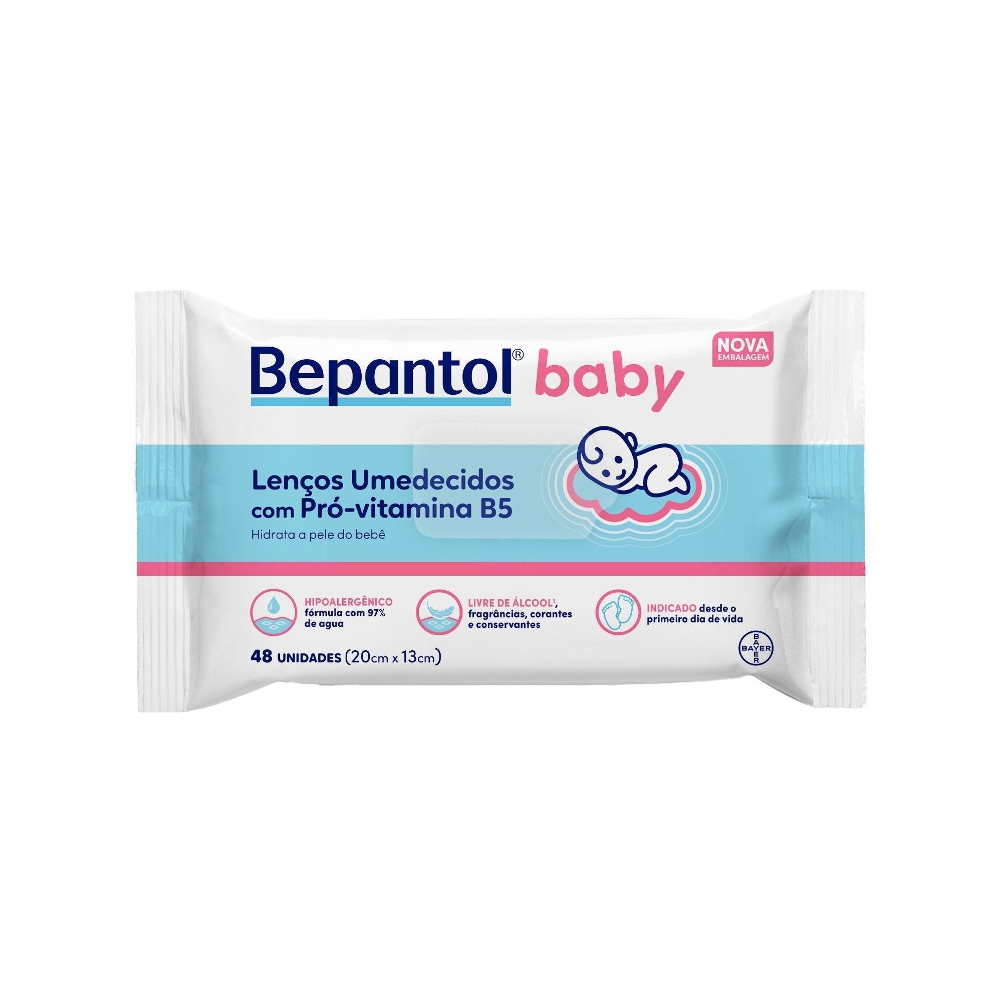 Lenços Umedecidos Bepantol Baby Sem Fragrância com Pró-Vitamina B5 Hipoalergênico 48 Unidades — Bepantol | Farmácia Resyla