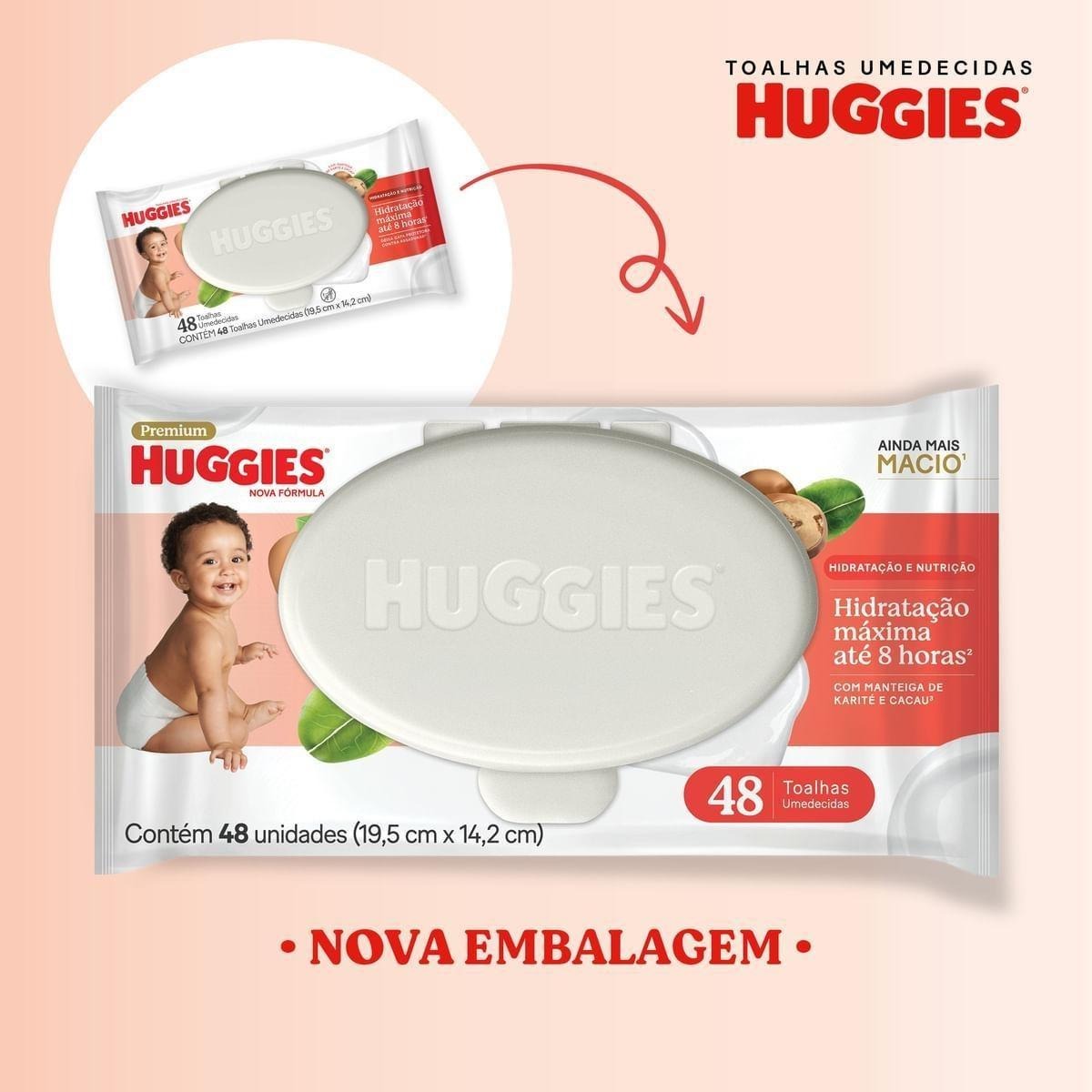 Lenços Umedecidos Huggies Hidratação e Nutrição Contra Assaduras 192 Unidades — imagem 3 | Farmácia Resyla