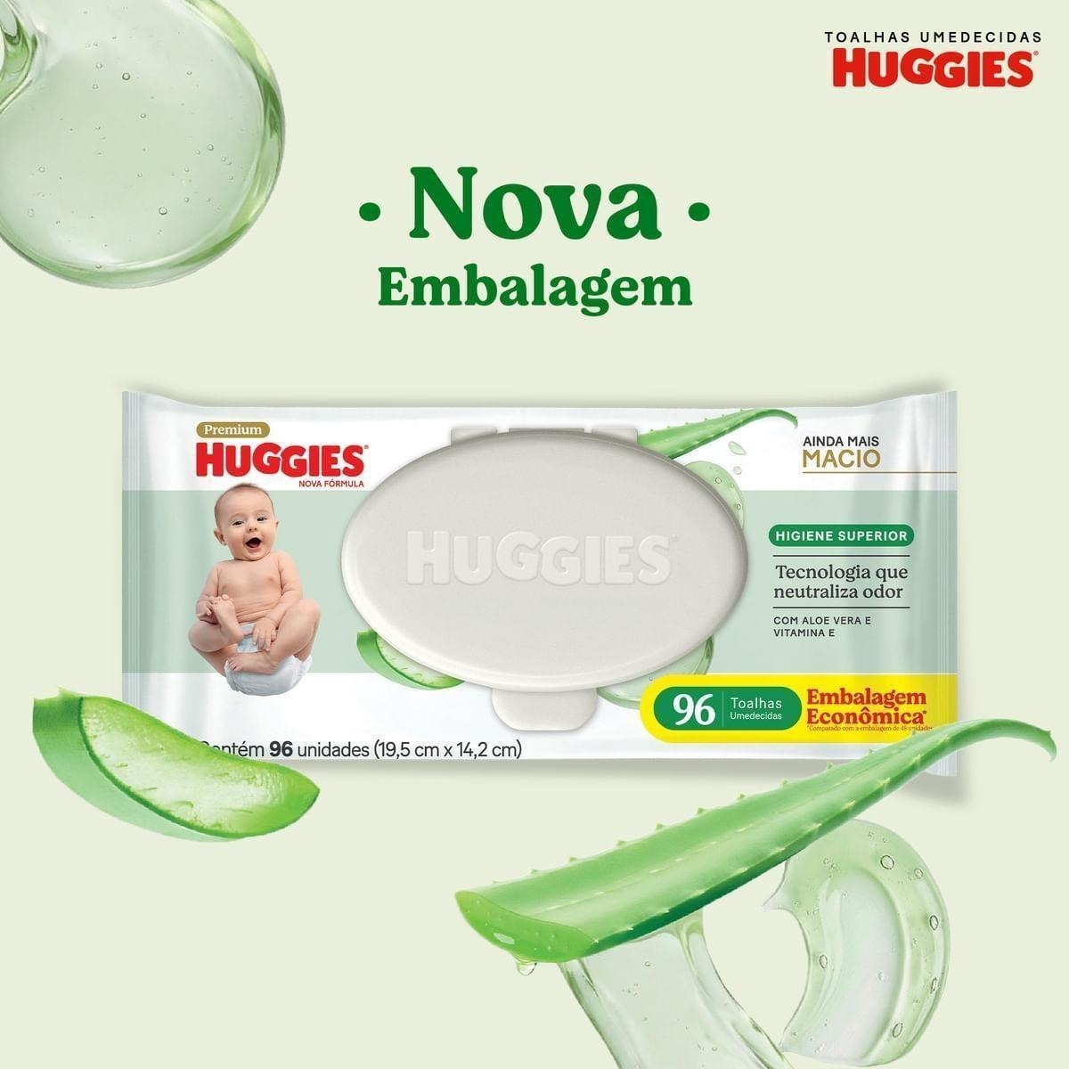 Lenços Umedecidos Huggies Higiene Superior Limpam 2x Mais 192 Unidades — imagem 3 | Farmácia Resyla