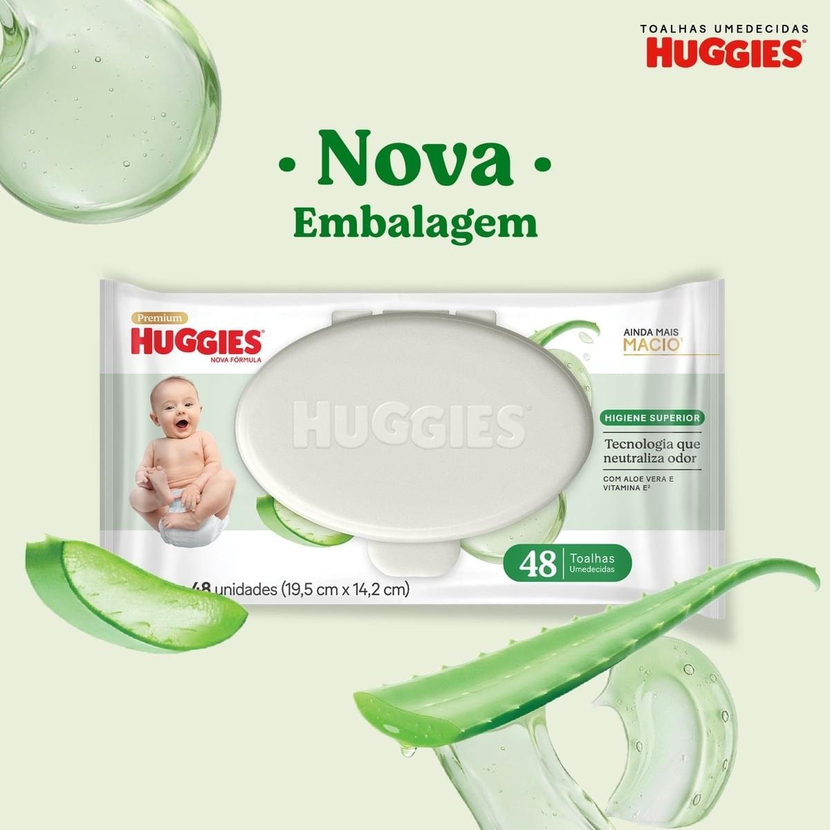 Lenços Umedecidos Huggies Higiene Superior Limpam 2x Mais 48 Unidades — imagem 3 | Farmácia Resyla