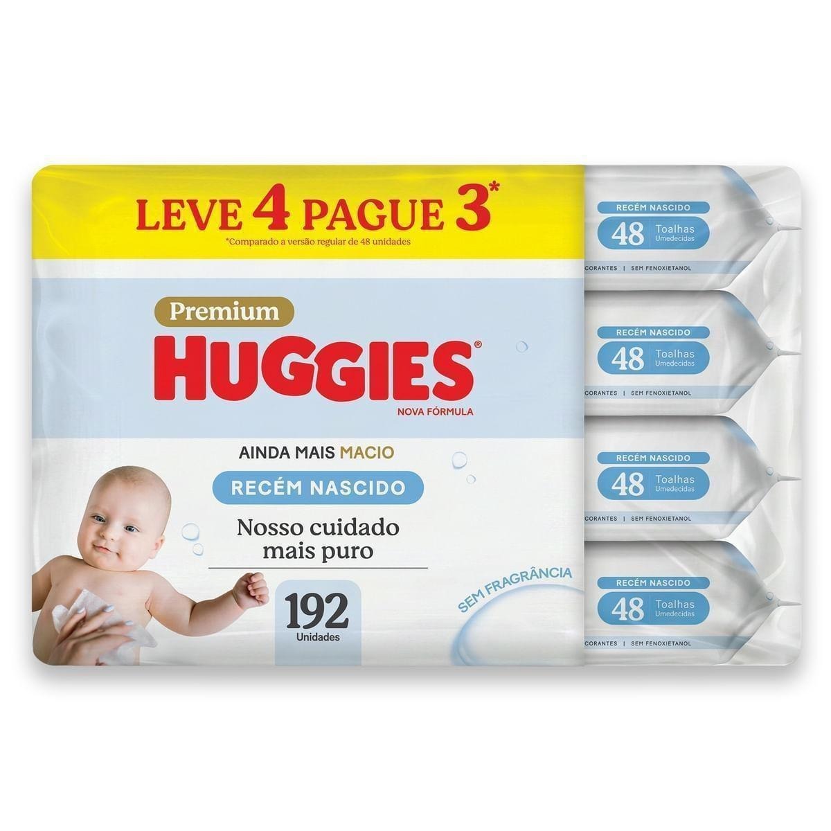 Lenços Umedecidos Huggies Recém-Nascido Sem Fragrância 192 Unidades — Huggies | Farmácia Resyla