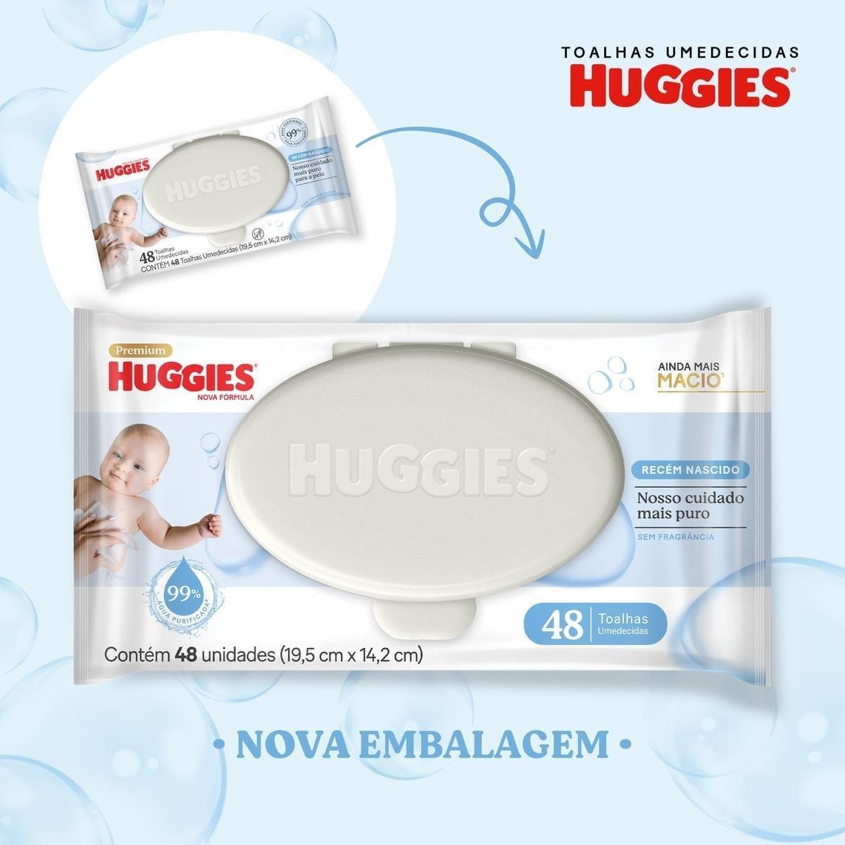 Lenços Umedecidos Huggies Recém-Nascido Sem Fragrância 48 Unidades — imagem 3 | Farmácia Resyla