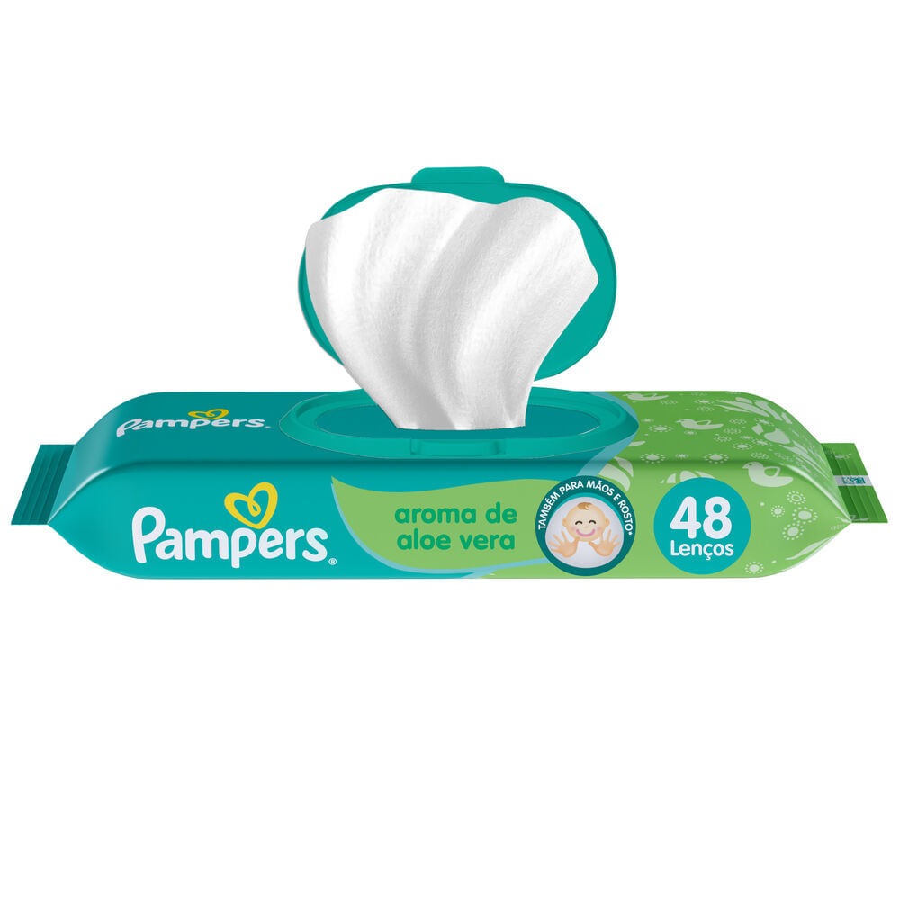Lenços Umedecidos Pampers Aroma de Aloe Vera 48 Unidades — Pampers | Farmácia Resyla