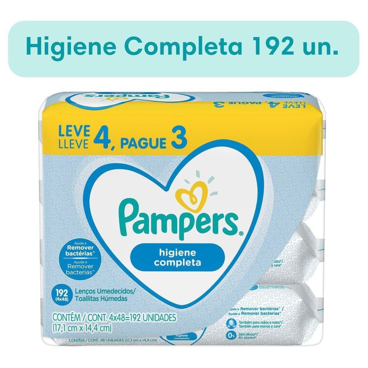Lenços Umedecidos Pampers Higiene Completa Sem Álcool e Sem Perfume 48 Unidades Leve 4 Pague 3 — imagem 2 | Farmácia Resyla