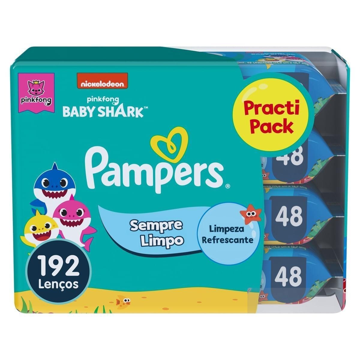 Lenços Umedecidos Pampers Splash Baby Shark 192 Unidades — Pampers | Farmácia Resyla