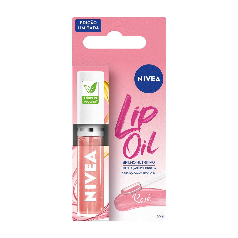 Lip OIl Nivea Brilho Nutritivo Rosé 5,5ml — Nivea | Farmácia Resyla