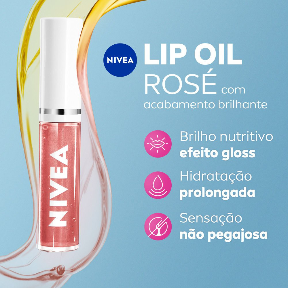 Lip OIl Nivea Brilho Nutritivo Rosé 5,5ml — imagem 2 | Farmácia Resyla