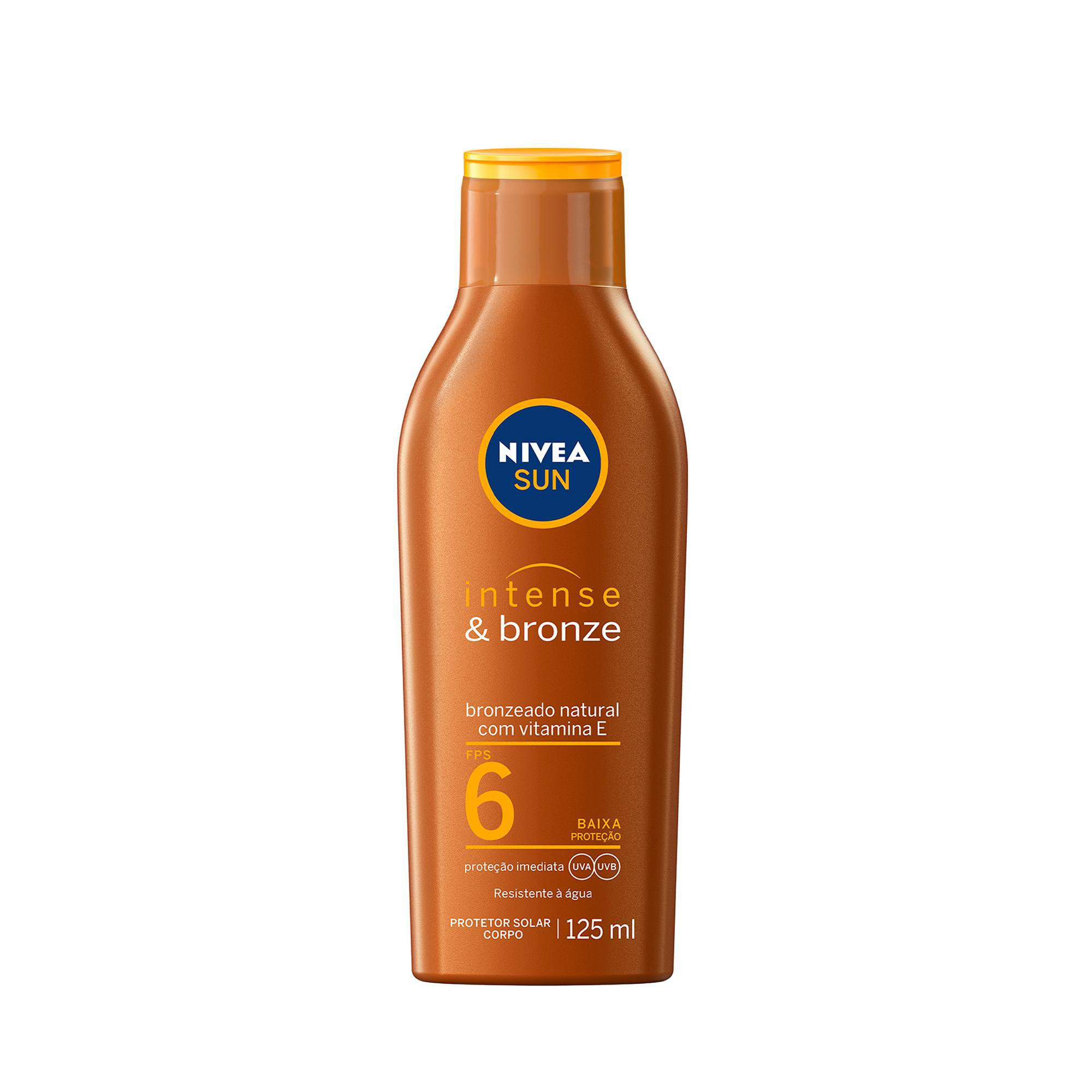 Loção Bronzeadora Nivea Sun Intense & Bronze Resistente à Água FPS6 125ml — Nivea | Farmácia Resyla
