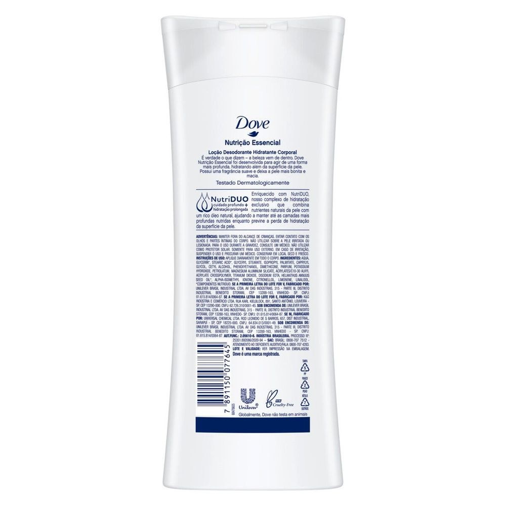 Loção Corporal Dove Nutrição Essencial Hidratante 400ml — imagem 3 | Farmácia Resyla