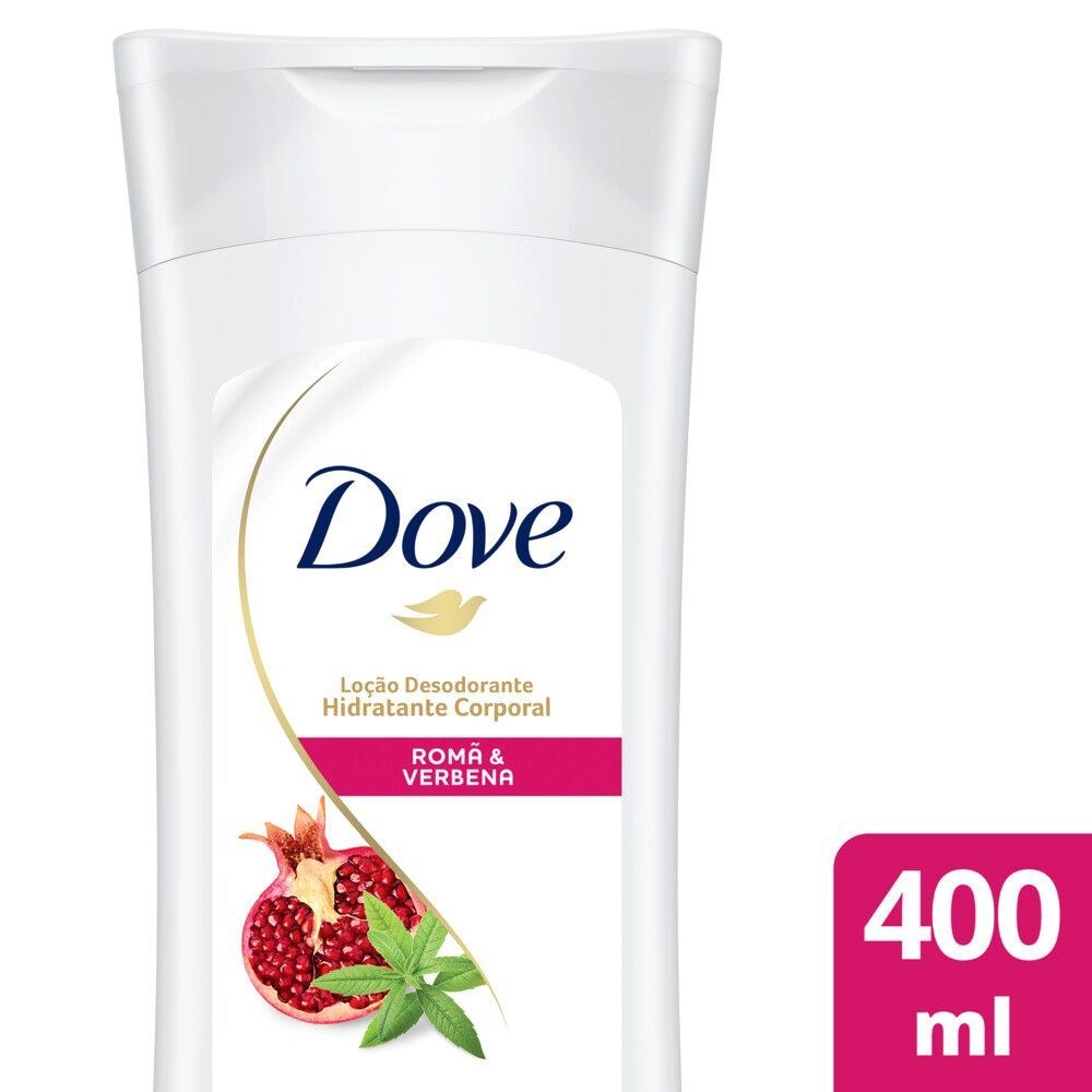 Loção Corporal Dove Romã e Verbena Hidratante Desodorante 24h 400ml — Dove | Farmácia Resyla