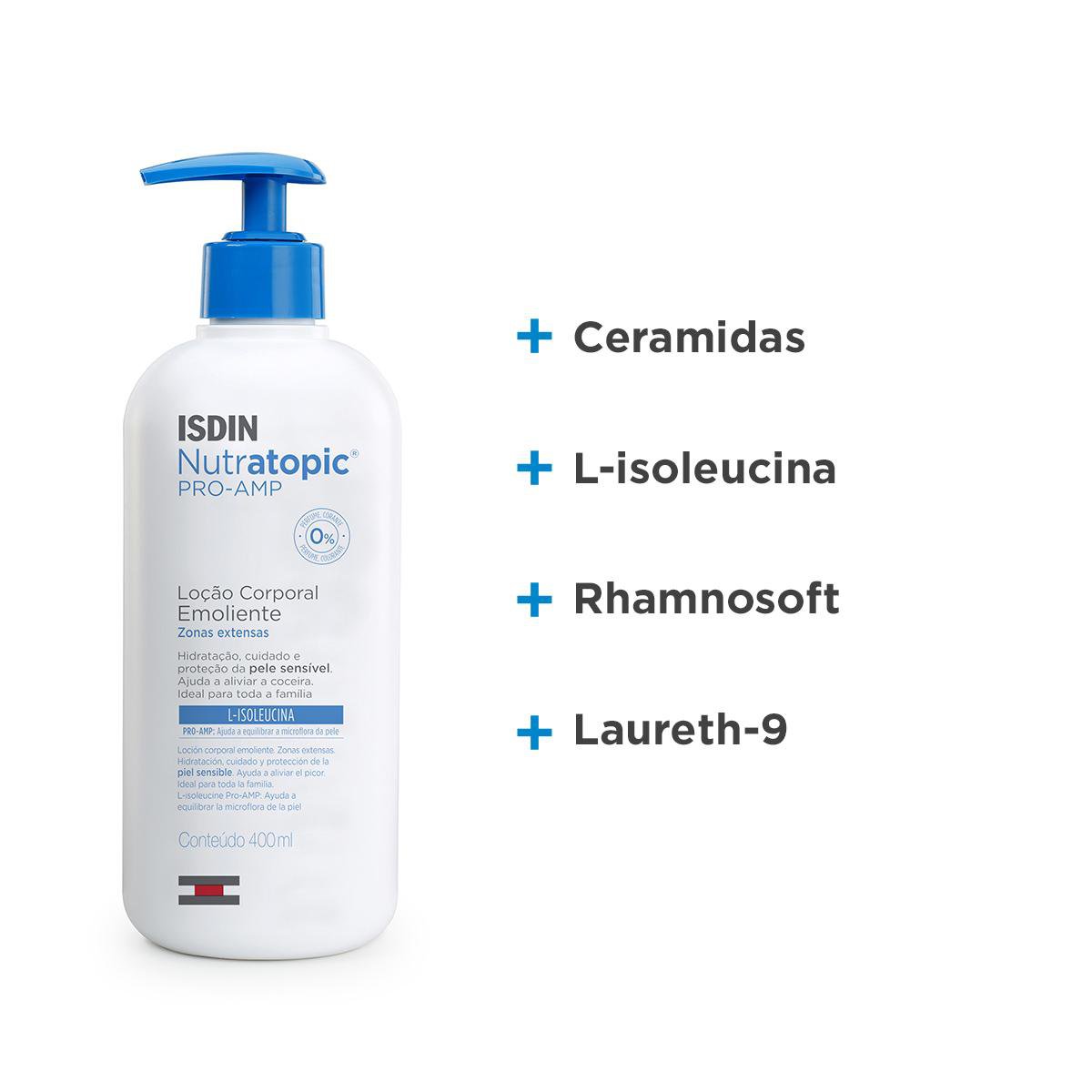 Loção Corporal ISDIN Nutratopic Pro-AMP Pele Atópica 400ml — imagem 3 | Farmácia Resyla