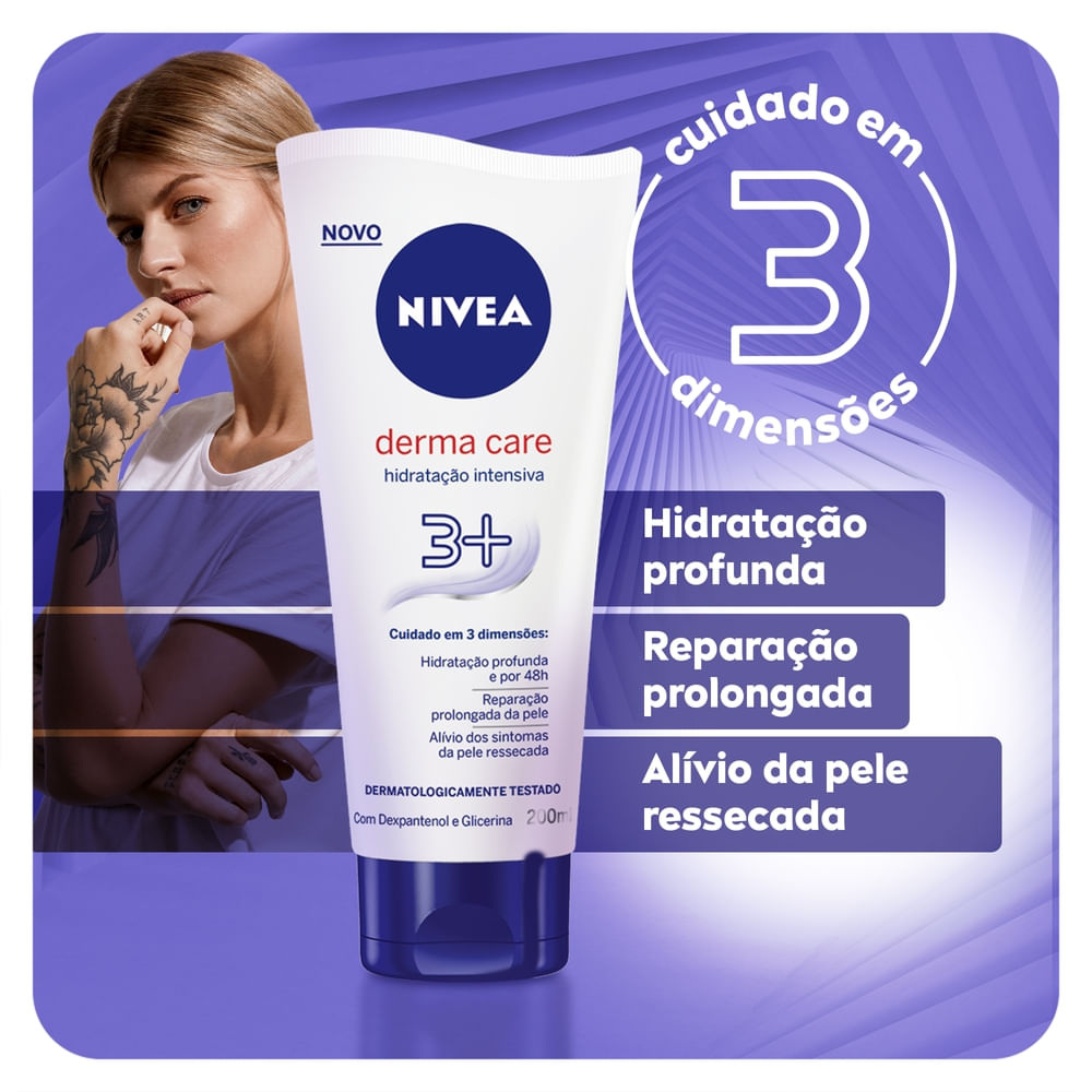 Loção Corporal Nivea Derma Care Hidratação Intensiva 3+ 200ml — imagem 3 | Farmácia Resyla