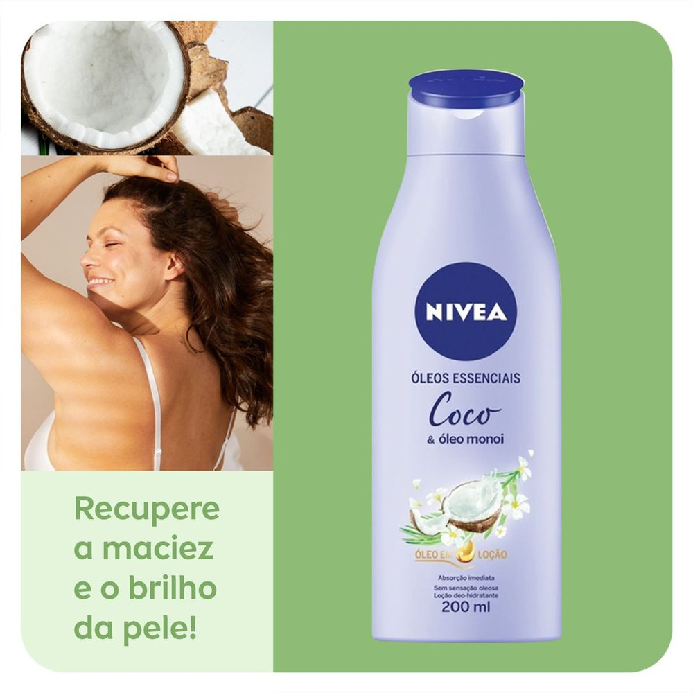 Loção Corporal Nivea Óleos Essenciais Coco e Óleo Monoi 200ml — imagem 2 | Farmácia Resyla
