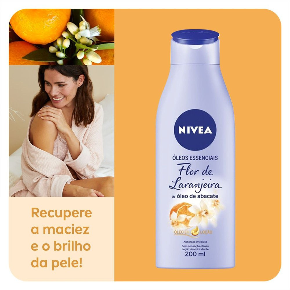 Loção Corporal Nivea Óleos Essenciais Hidratante Flor de Laranjeira e Óleo de Abacate 200ml — imagem 2 | Farmácia Resyla