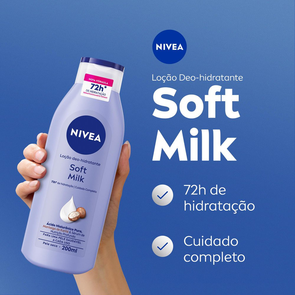Loção Corporal Nivea Soft Milk Hidratante Desodorante 200ml — imagem 2 | Farmácia Resyla