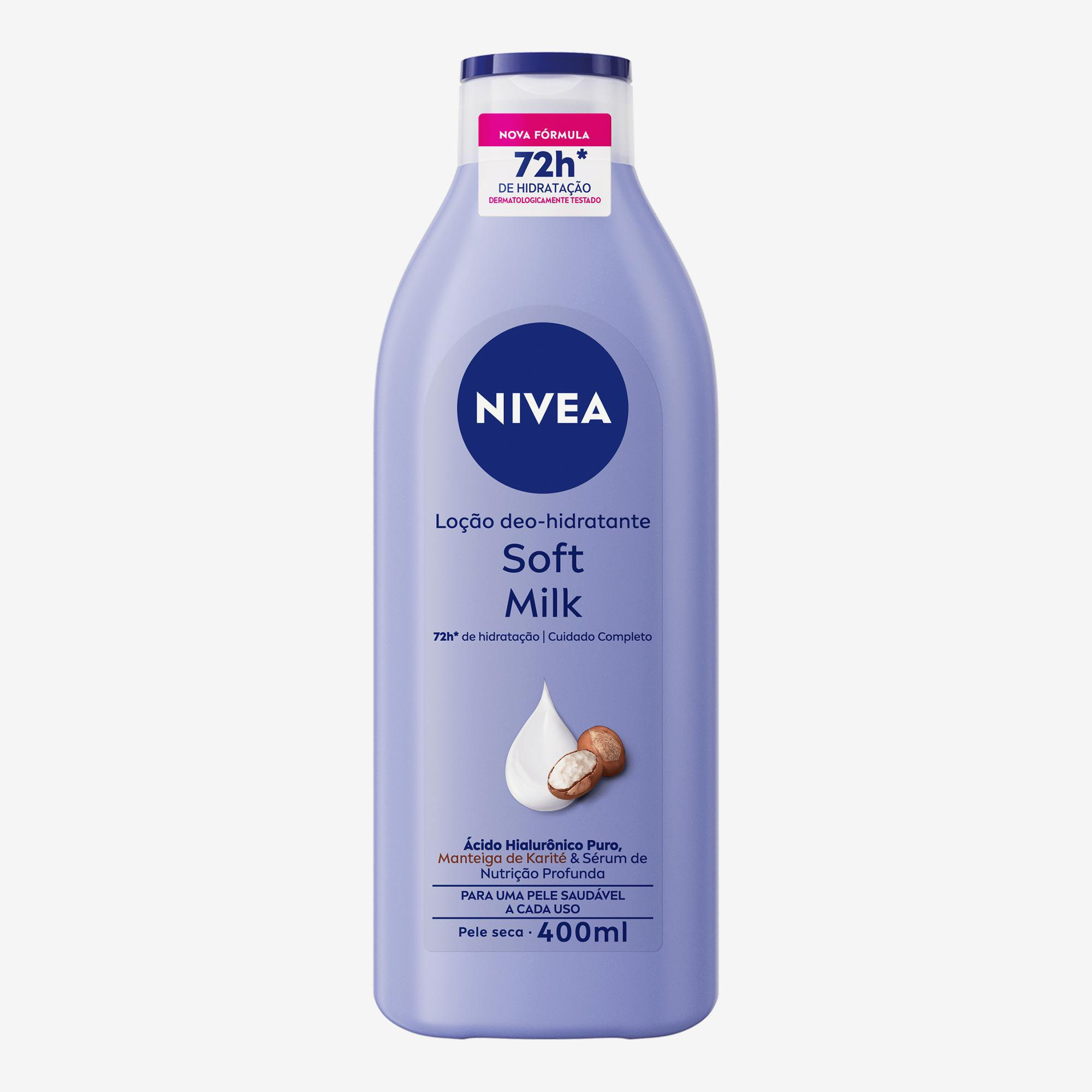 Loção Corporal Nivea Soft Milk Hidratante Pele Seca com Manteiga de Karité 400ml — Nivea | Farmácia Resyla