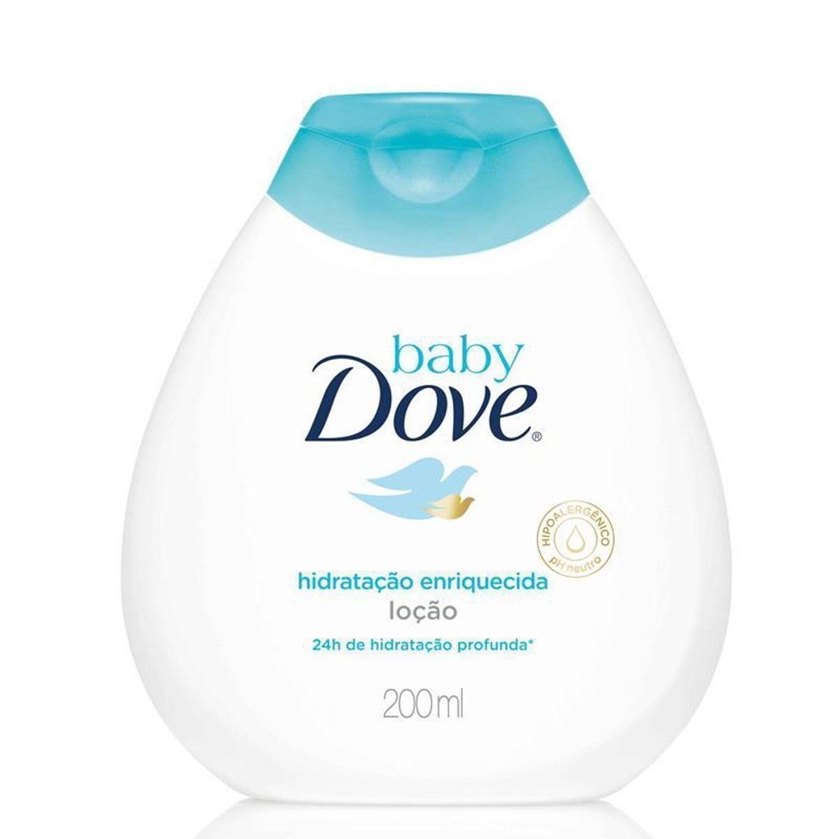 Loção Hidratante Infantil Baby Dove Hidratação Enriquecida Bebê Hipoalergênica 200ml — Dove | Farmácia Resyla