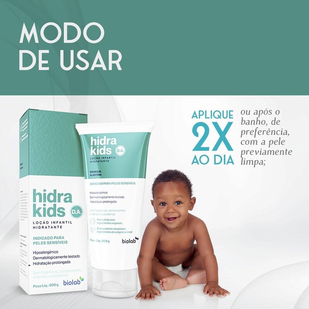 Loção Hidratante Infantil Hidra Kids D.A. Calmante com Aloe Vera 200g — imagem 3 | Farmácia Resyla