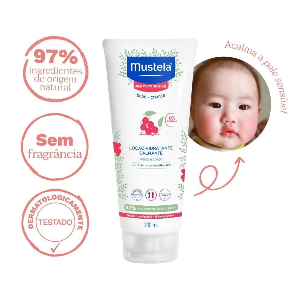 Loção Hidratante Mustela Pele Muito Sensível Bebê Calmante Sem Perfume 200ml — imagem 4 | Farmácia Resyla