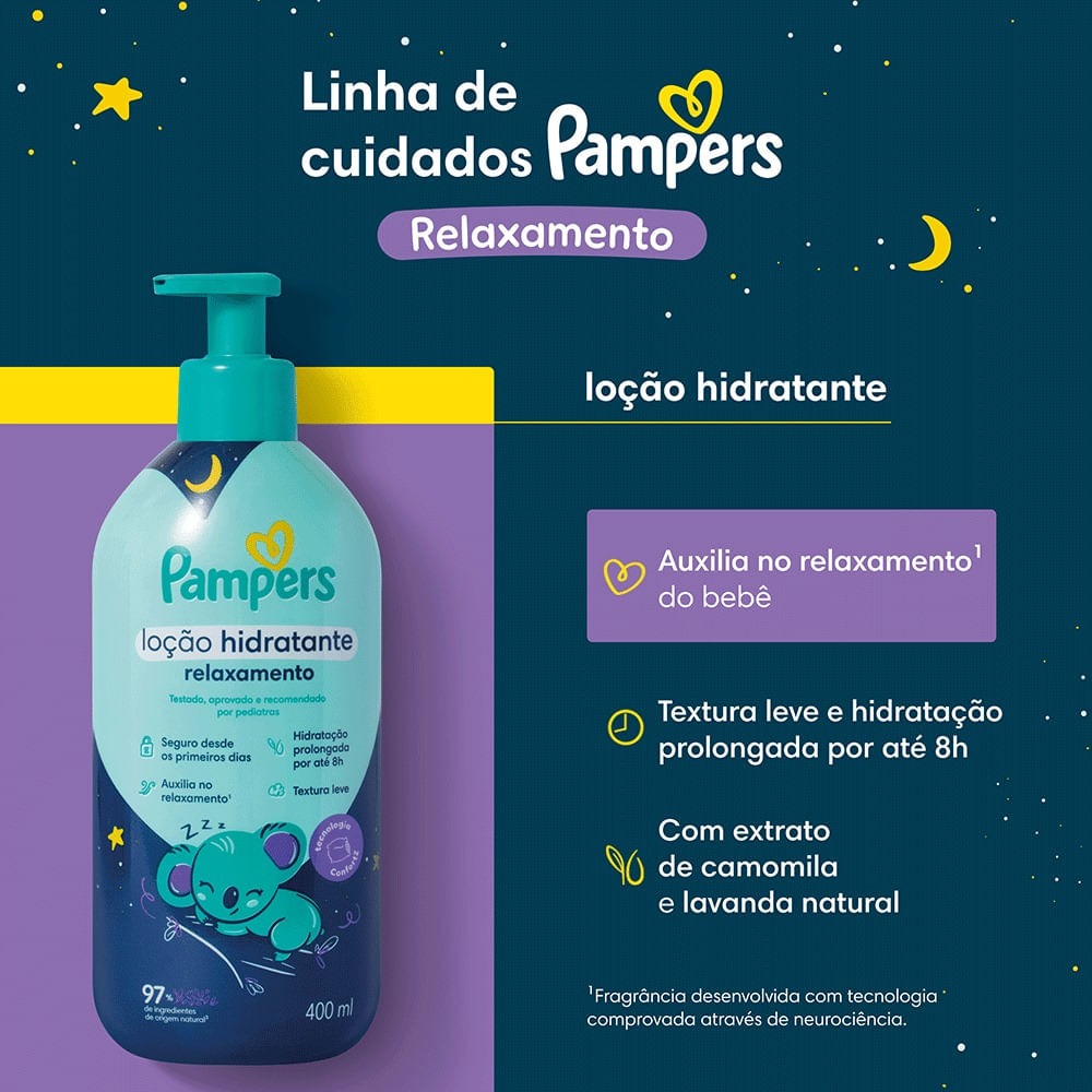 Loção Hidratante Pampers Relaxamento 400ml Pump — imagem 3 | Farmácia Resyla