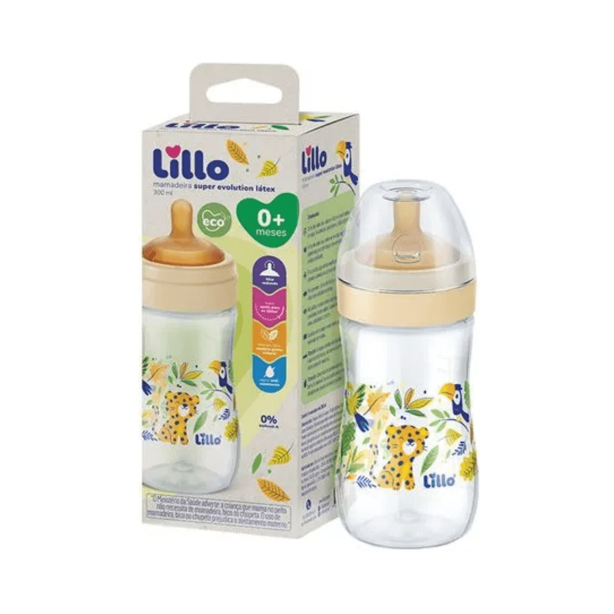 Mamadeira Lillo Super Evolution Látex Bico Redondo Recém-Nascido Anticólica Antivazamento 300ml 1 Unidade — imagem 2 | Farmácia Resyla