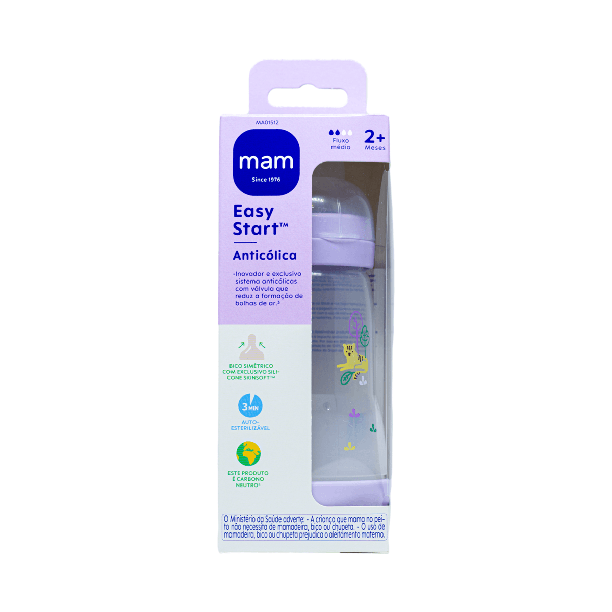 Mamadeira MAM Easy Start Anticólica +2 meses Rosa 260ml 1 Unidade — Mam | Farmácia Resyla