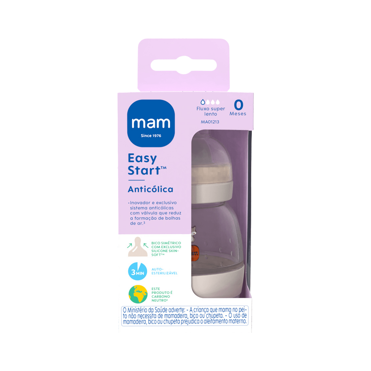Mamadeira MAM Easy Start Anticólica Recém-Nascido Transparente 130ml 1 Unidade — Mam | Farmácia Resyla