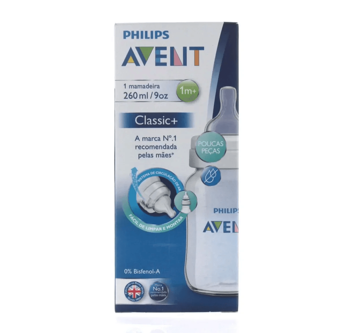 Mamadeira Philips Avent Classic+ +1 mês Anticólicas 260ml 1 Unidade — imagem 3 | Farmácia Resyla