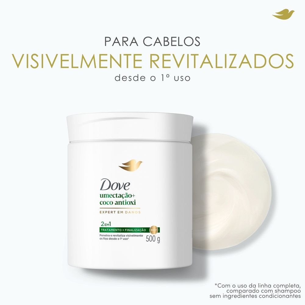 Máscara Capilar Dove 2 em 1 Umectação + Coco Antioxi 500g — imagem 4 | Farmácia Resyla