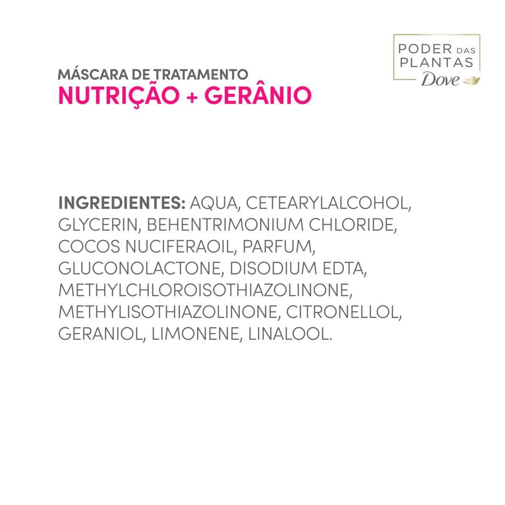 Máscara de Tratamento Dove Poder das Plantas Nutrição + Gerânio 190g — imagem 4 | Farmácia Resyla
