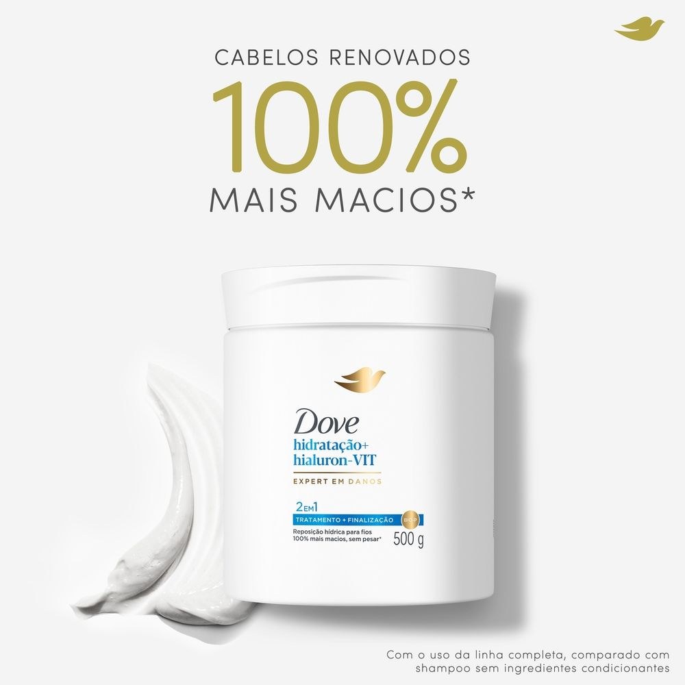 Máscara Dove 2 Em 1 Hidratação + Hialuron-Vit 500g — imagem 4 | Farmácia Resyla