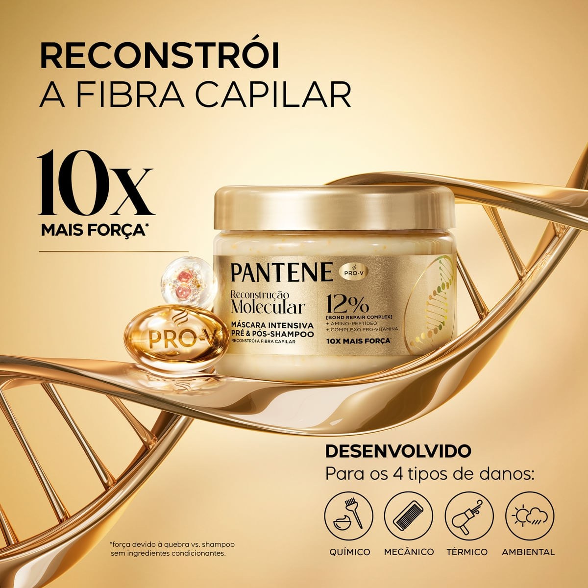 Máscara Intensiva Pantene Reconstrução Molecular 270ml — imagem 2 | Farmácia Resyla