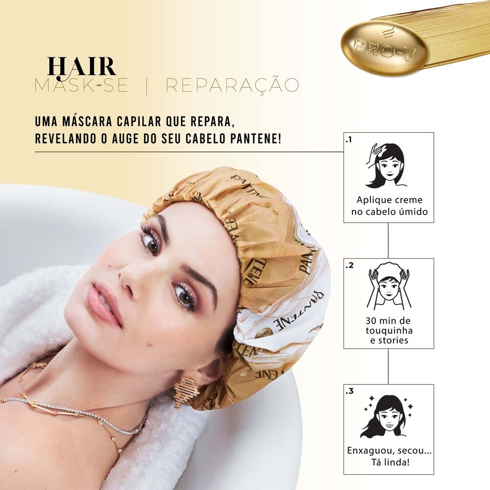 Máscara para cabelo Pantene Repara,fRepara, Repara Óleo de Argan 30 ml tratamento intensivo + touca — imagem 3 | Farmácia Resyla